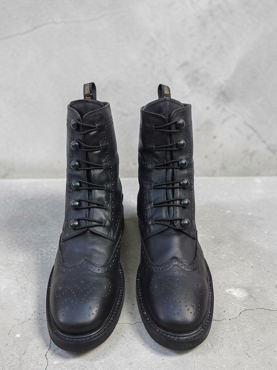 Christian Dior D-Trap Brogue Ankle Boots — Black Calfskin, EU 37