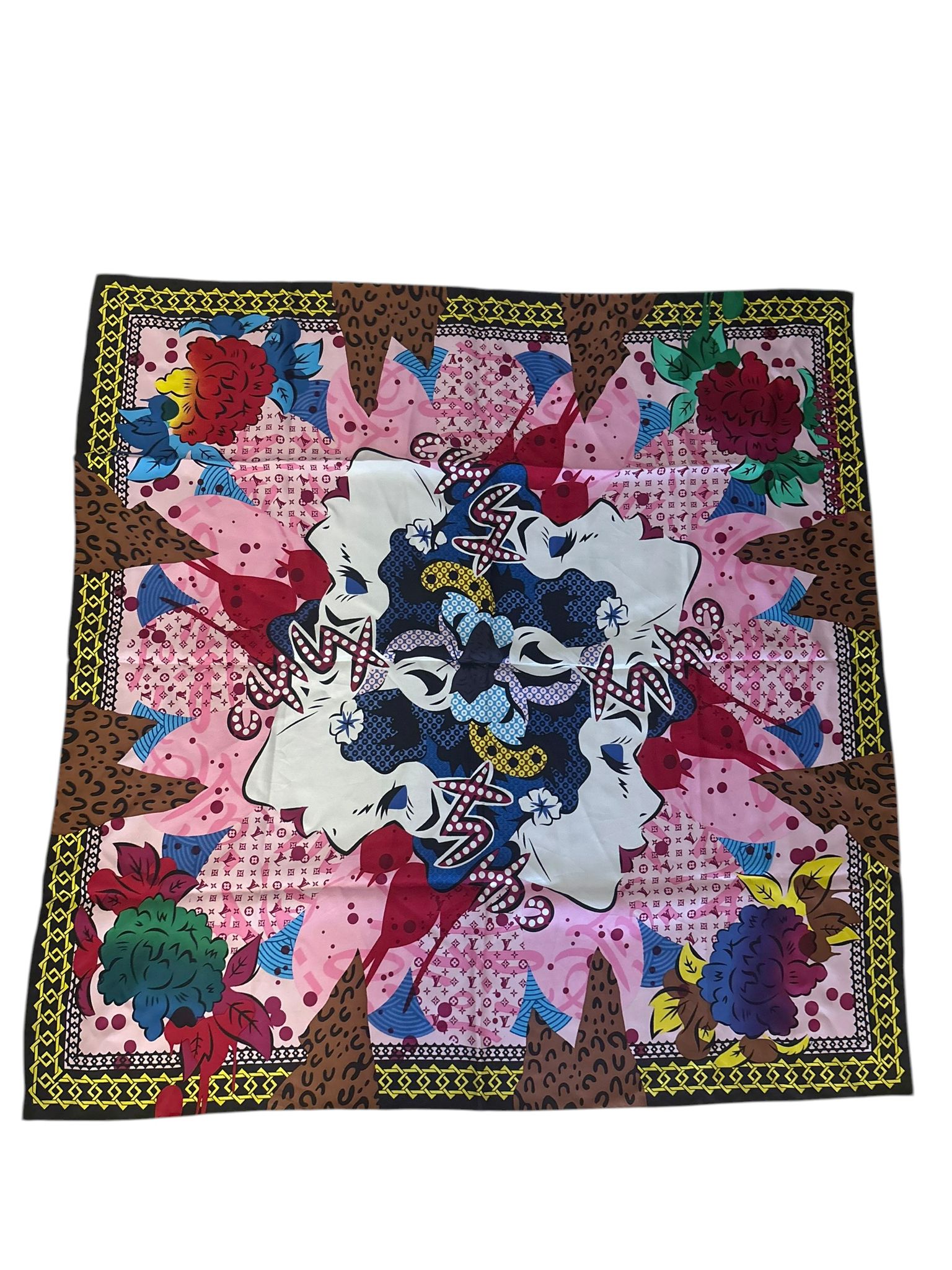 Louis Vuitton & Aiko 2013 Limited Japanese Kimonos Artist Scarf Silk Shawl, Mint!