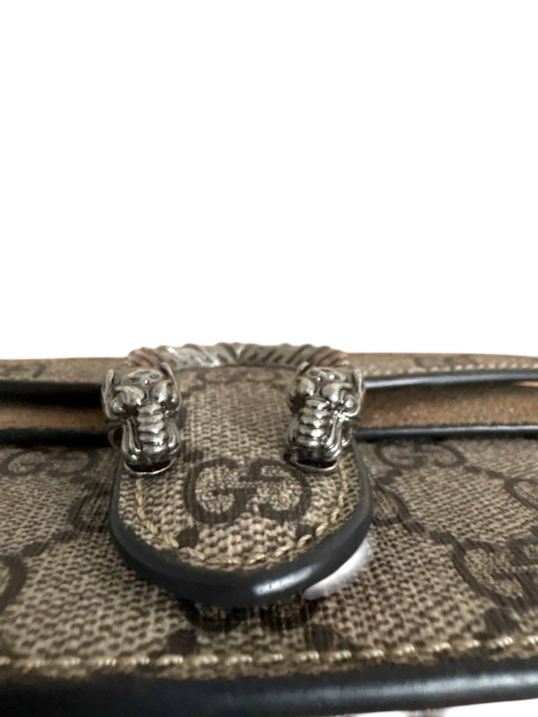 Gucci Dionysus Mini Bag – GG Supreme Canvas & Taupe Suede