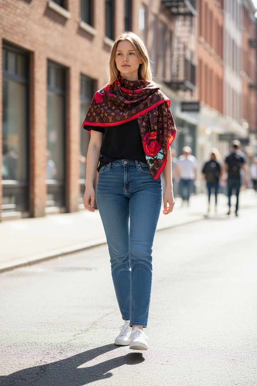 Louis Vuitton x Stephen Sprouse Roses Monogram Silk Scarf
