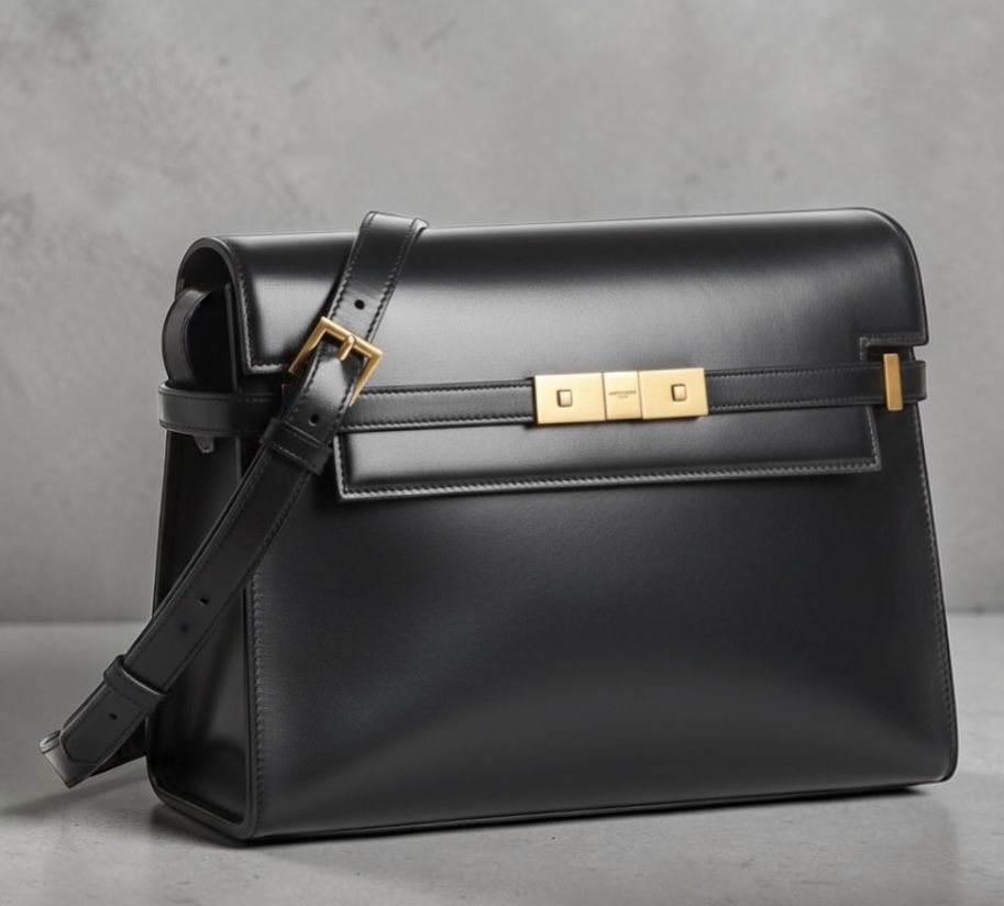 Saint Laurent Manhattan Shoulder Bag — Black Box Leather