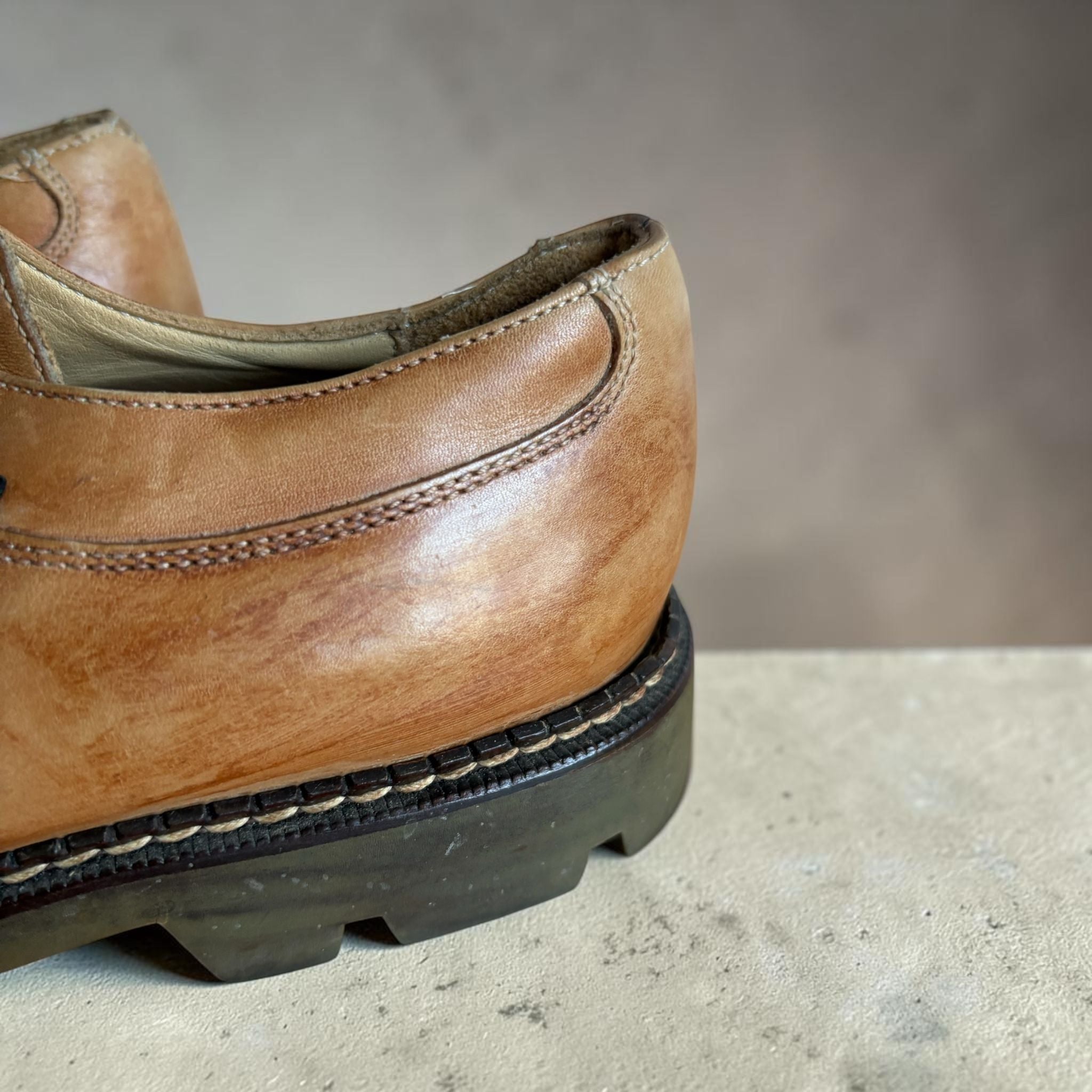 Rondinella Vintage Tan Leather Lace-Up Shoes – Size 39