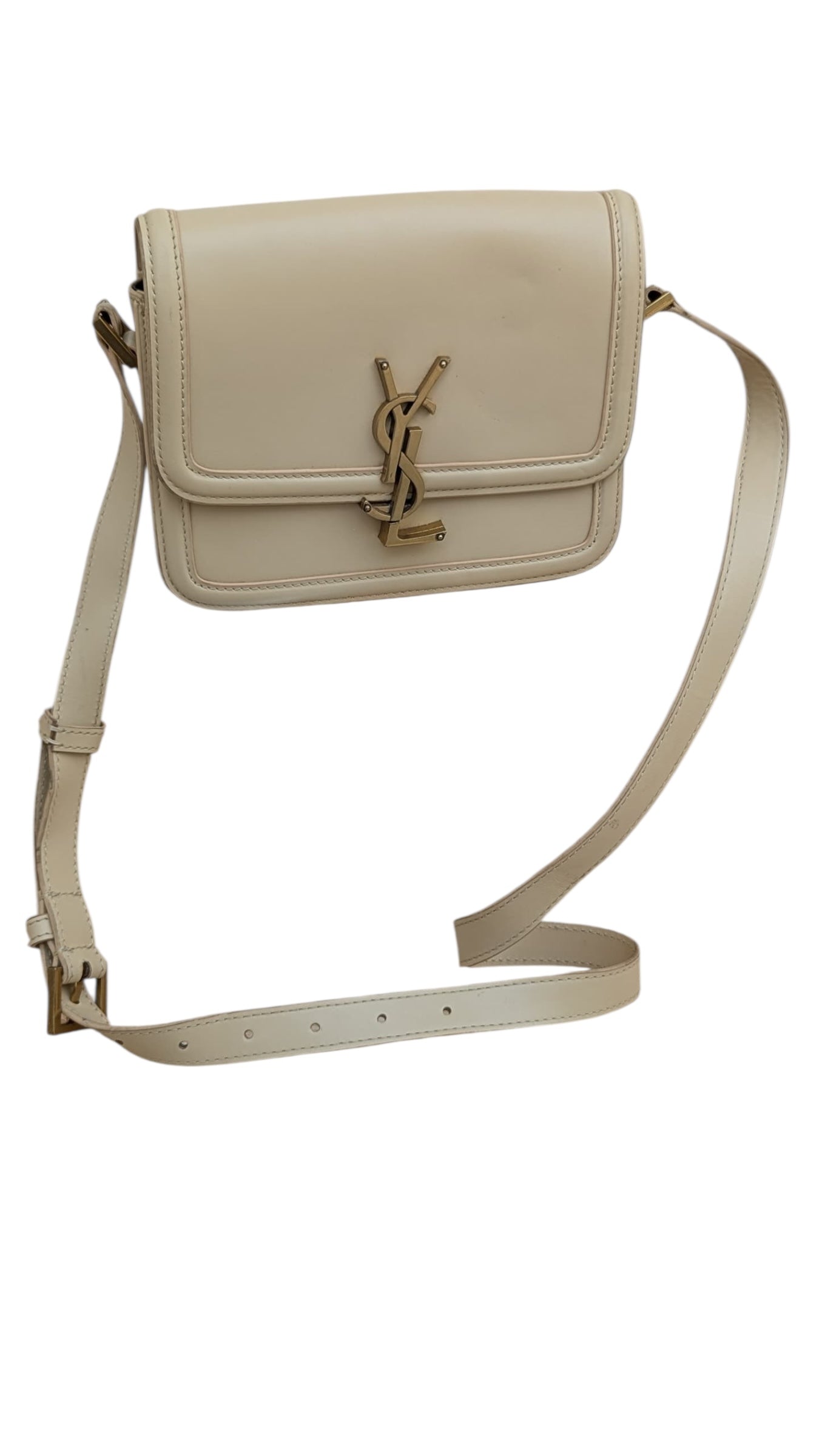 Saint Laurent Solferino Crossbody Bag — Cream