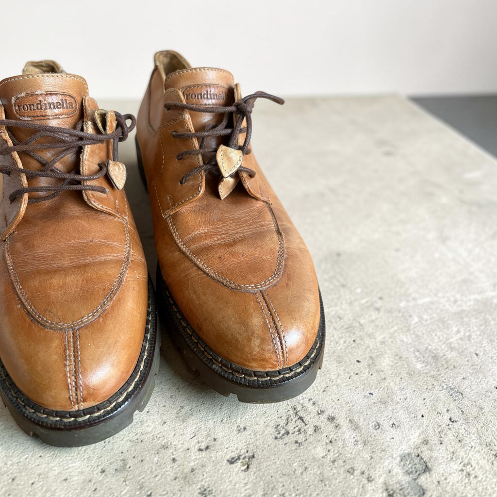 Rondinella Vintage Tan Leather Lace-Up Shoes – Size 39