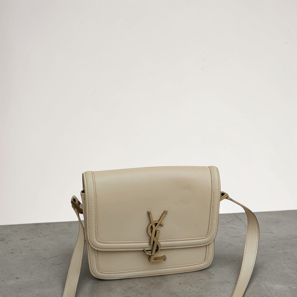 Saint Laurent Solferino Crossbody Bag — Cream