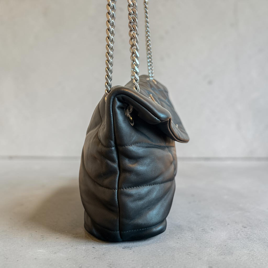 Saint Laurent Loulou Puffer Small Bag — Black Quilted Leather