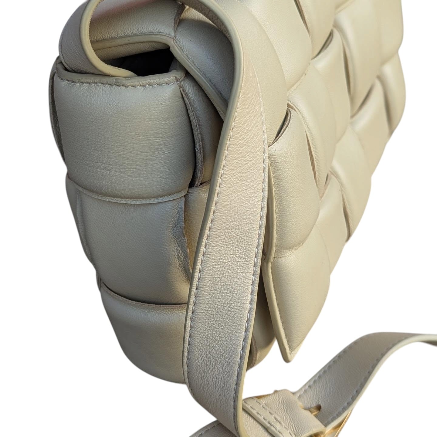 Bottega Veneta Padded Cassette Bag — Cream