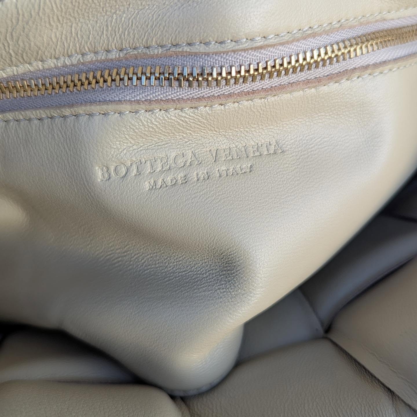 Bottega Veneta Padded Cassette Bag — Cream
