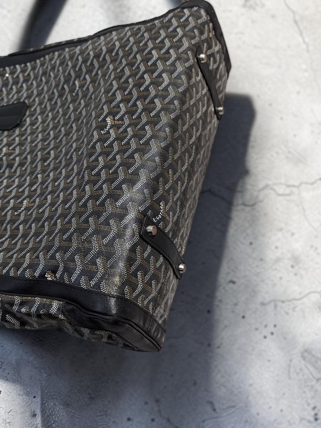 Goyard Voltaire Tote PM — Black Goyardine