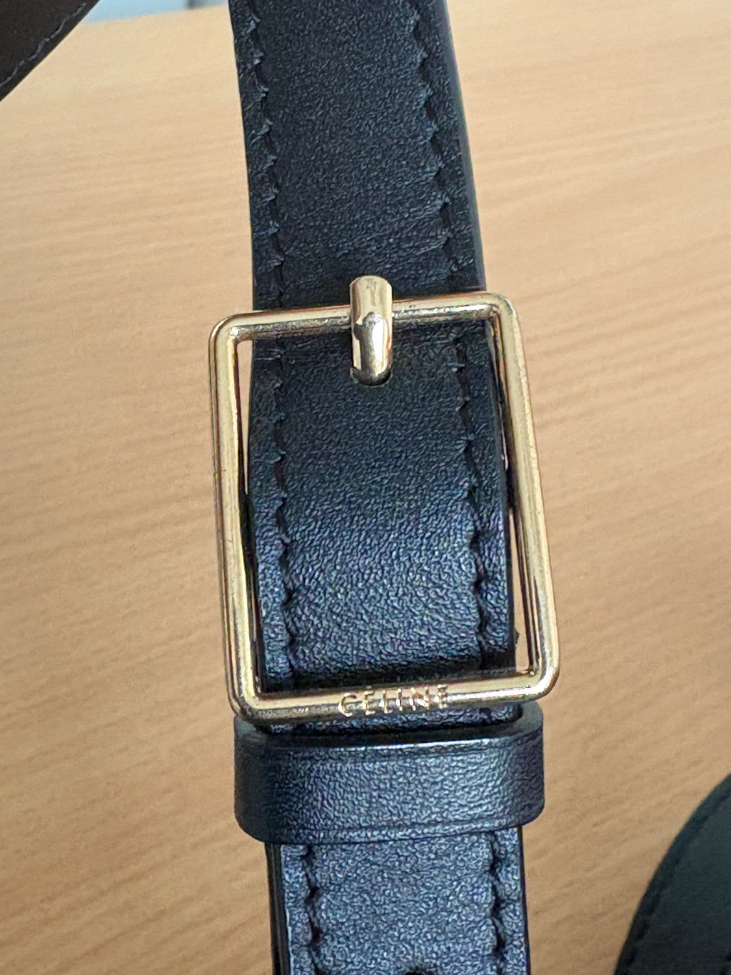Céline Black Structured Leather Crossbody Bag