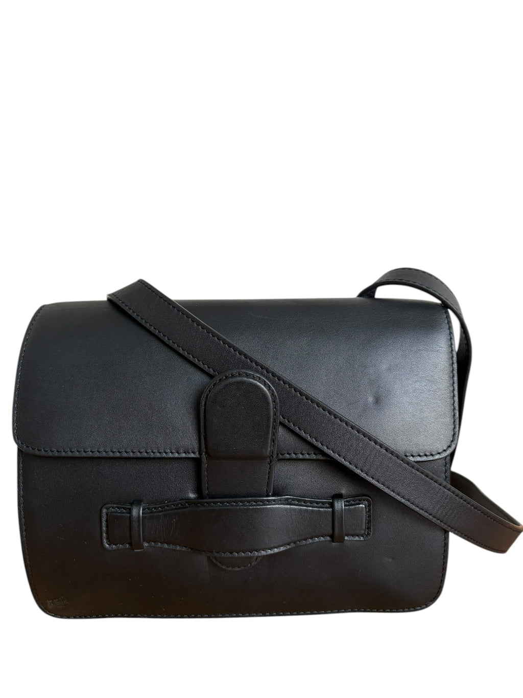 Céline Black Structured Leather Crossbody Bag