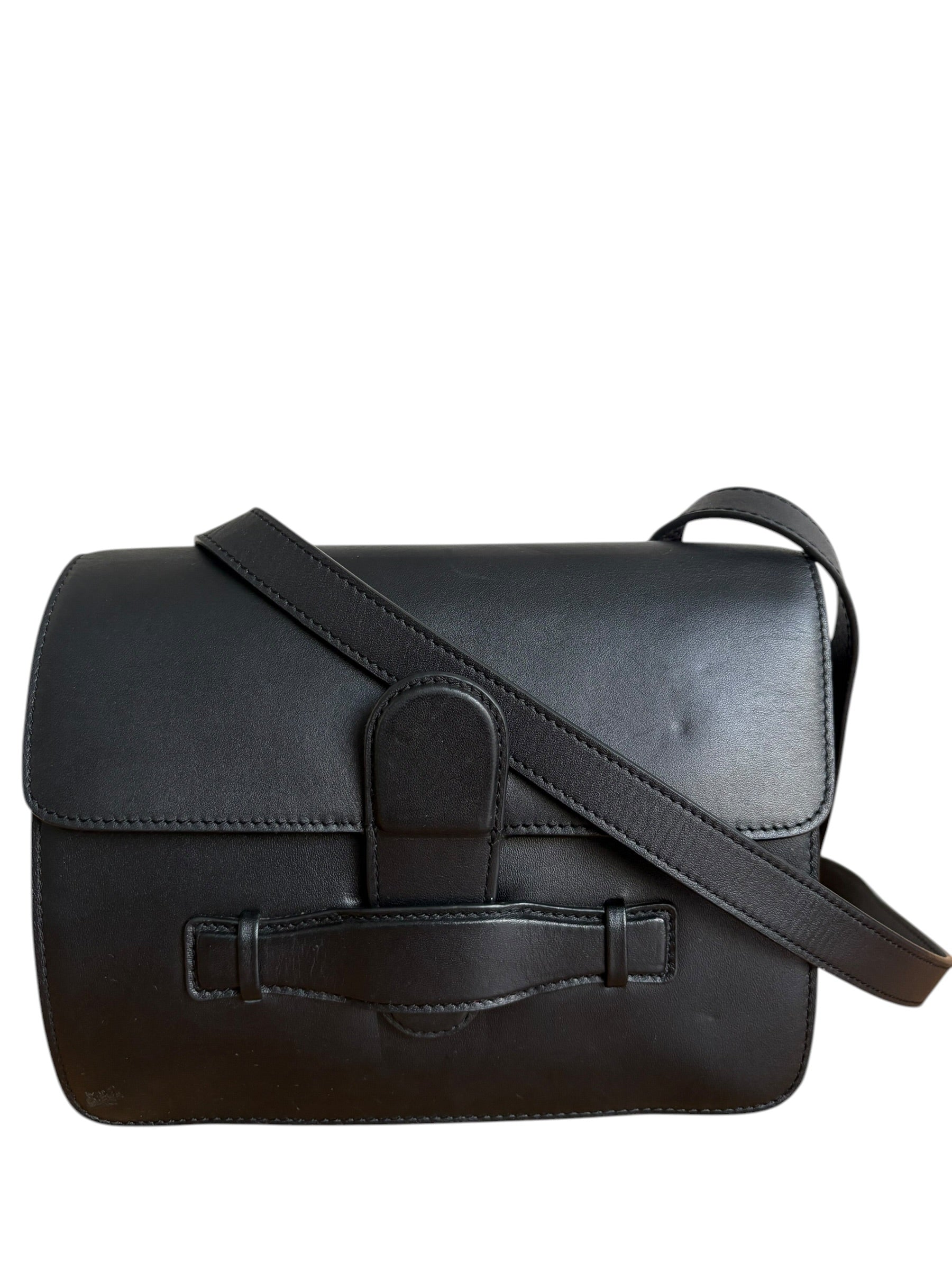 Céline Black Structured Leather Crossbody Bag