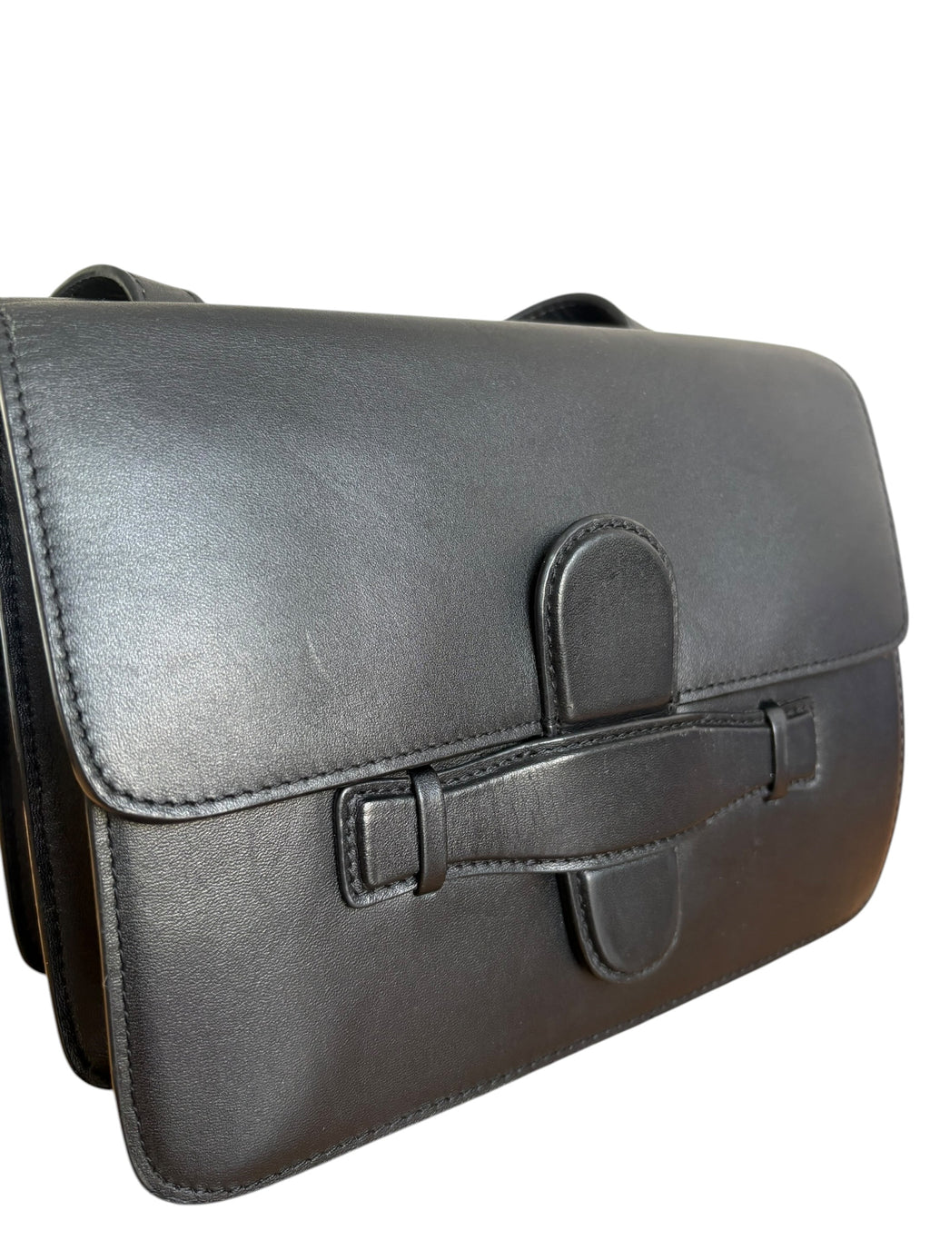 Céline Black Structured Leather Crossbody Bag
