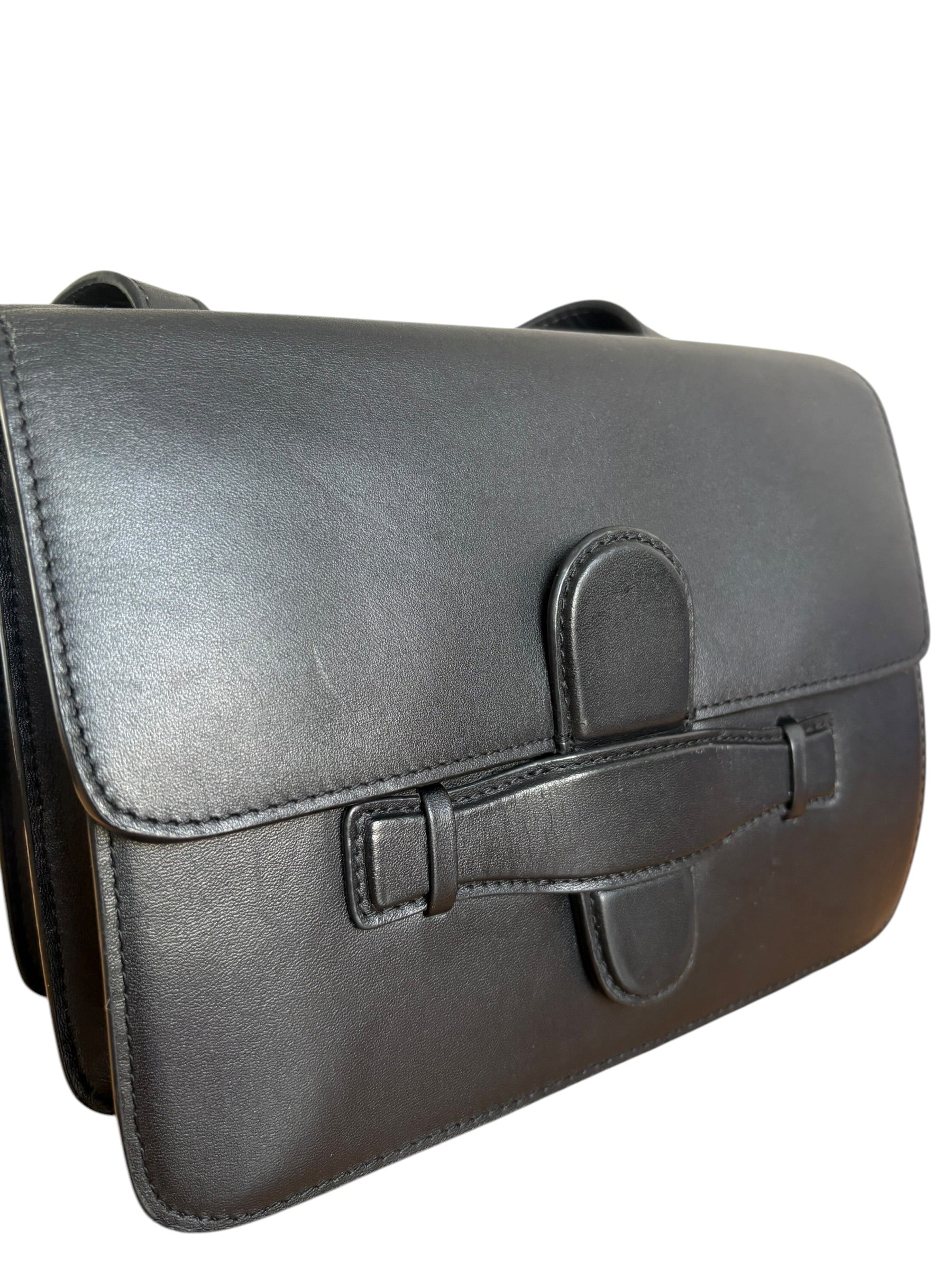 Céline Black Structured Leather Crossbody Bag