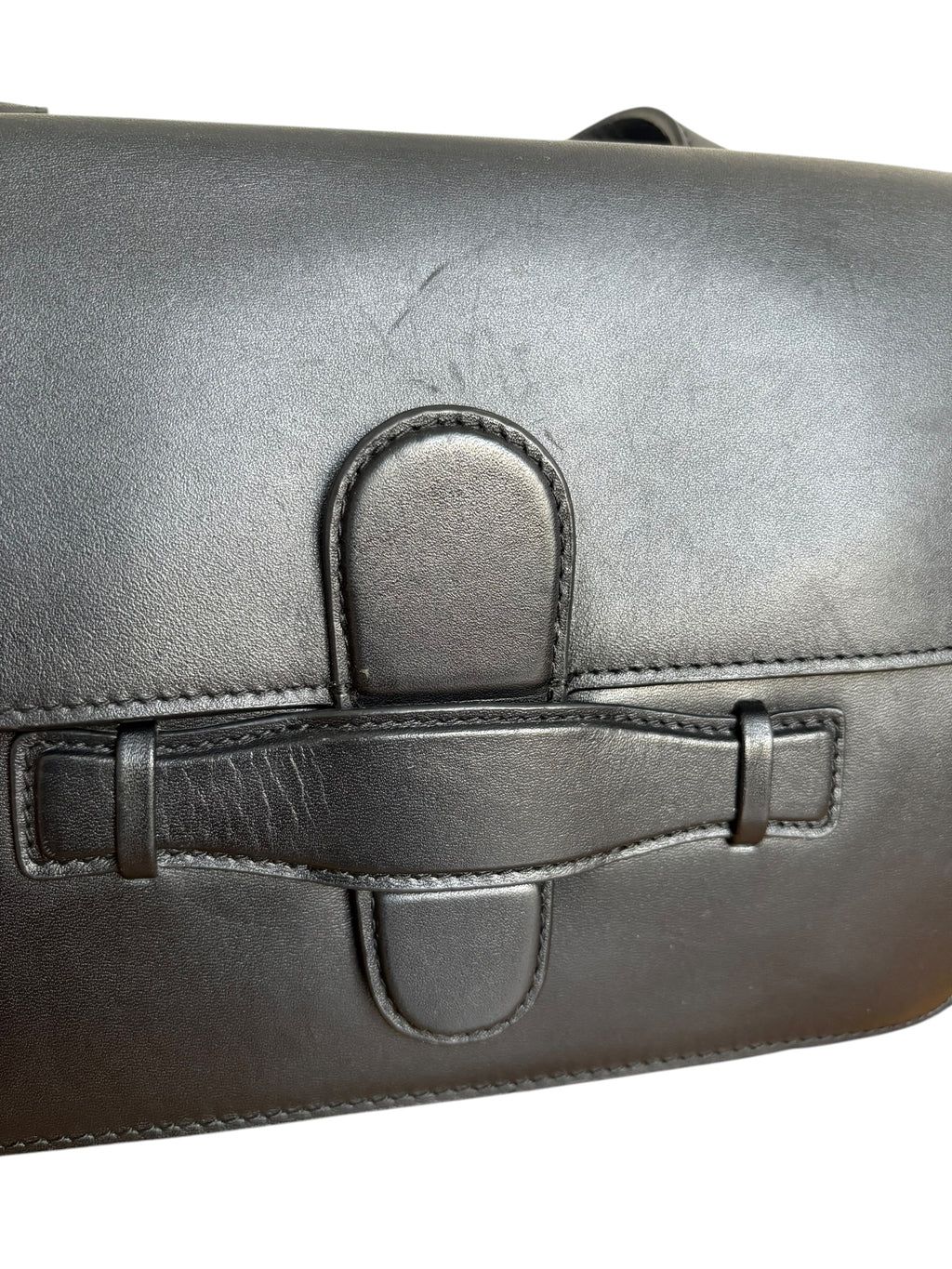 Céline Black Structured Leather Crossbody Bag