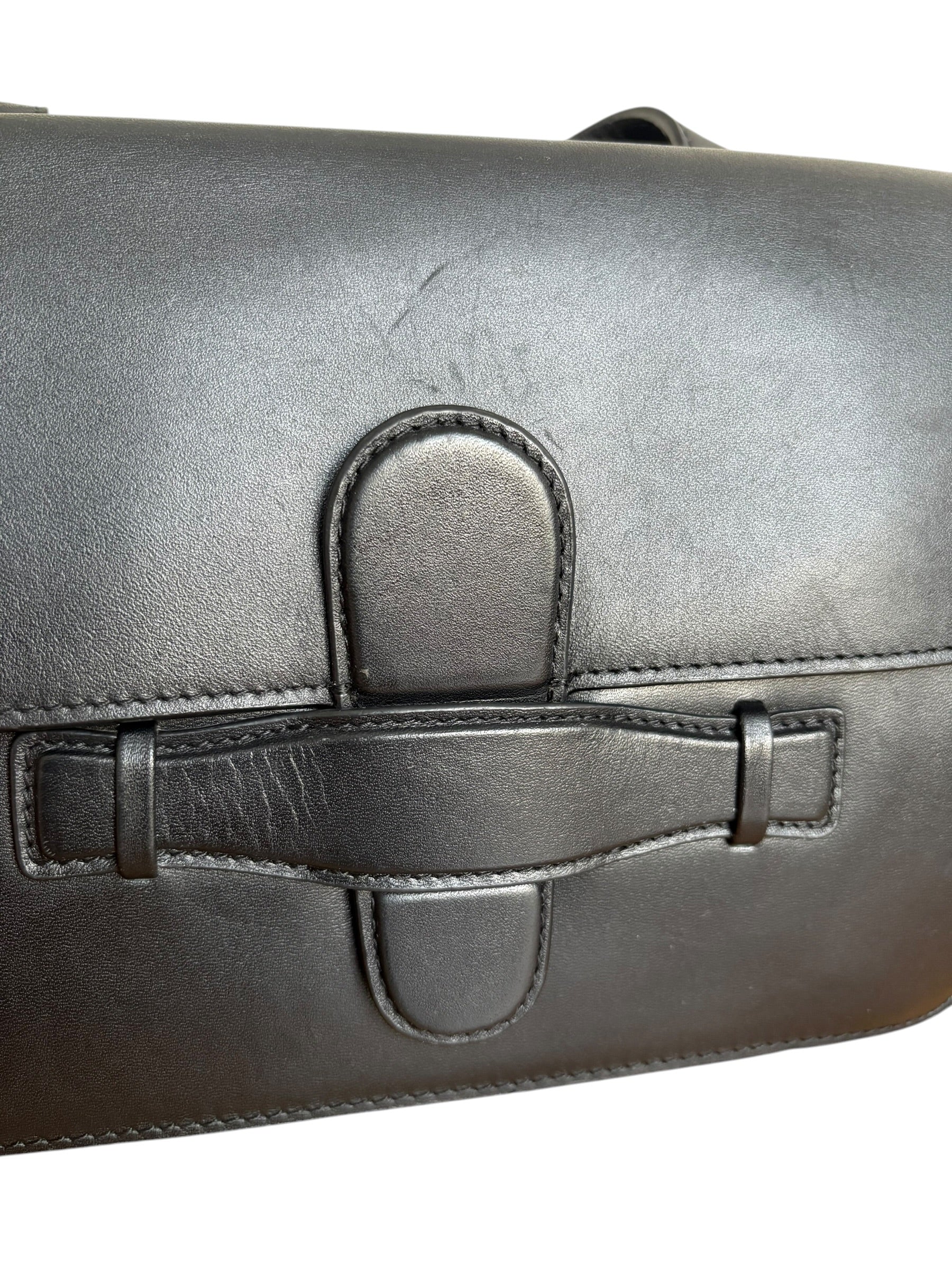 Céline Black Structured Leather Crossbody Bag