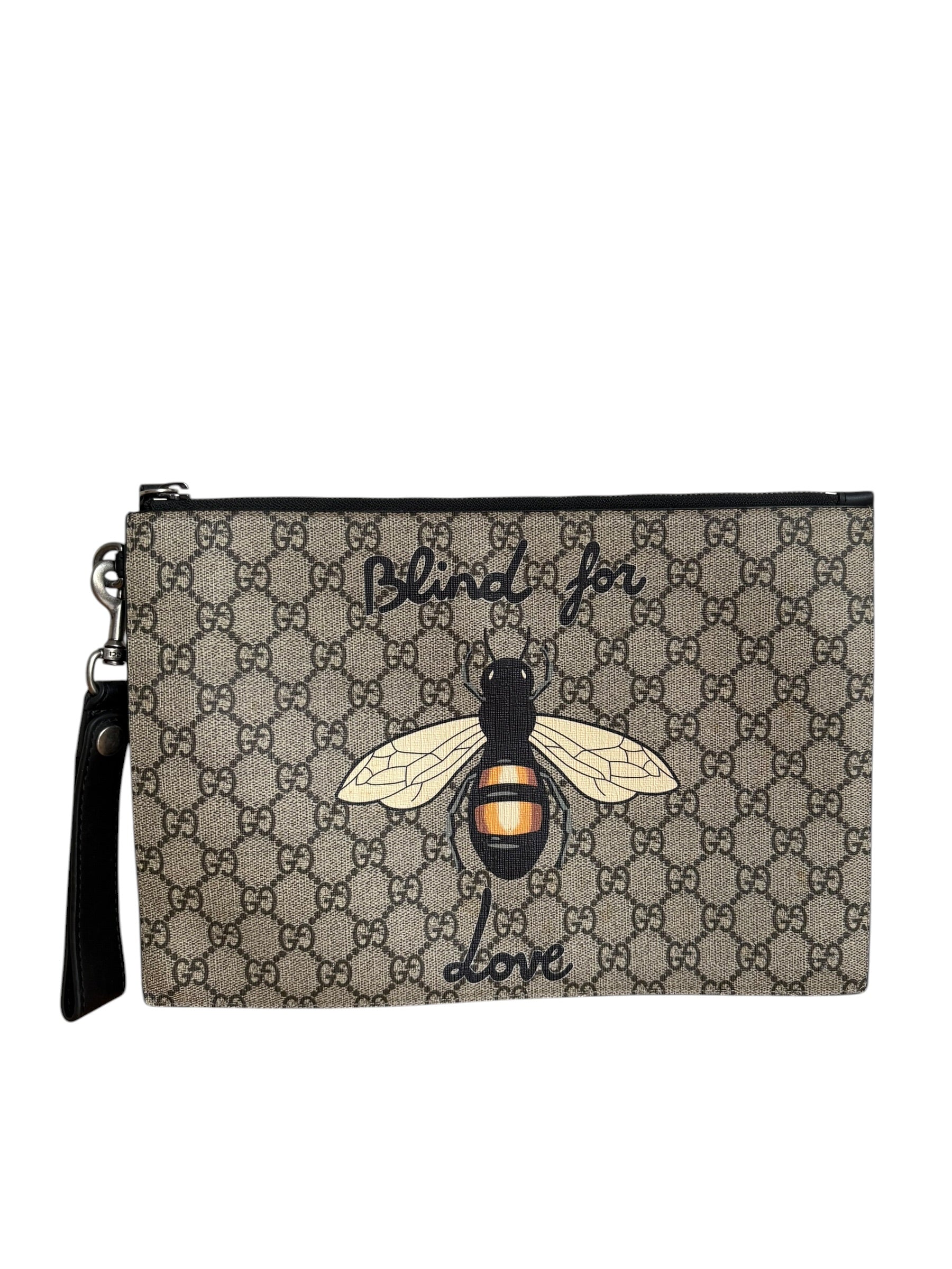 Gucci 'Blind for Love' Bee GG Supreme Pouch