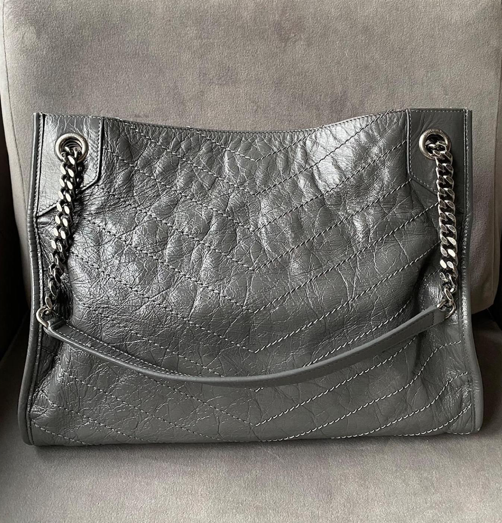 Saint Laurent Niki Shopping Tote — Grey