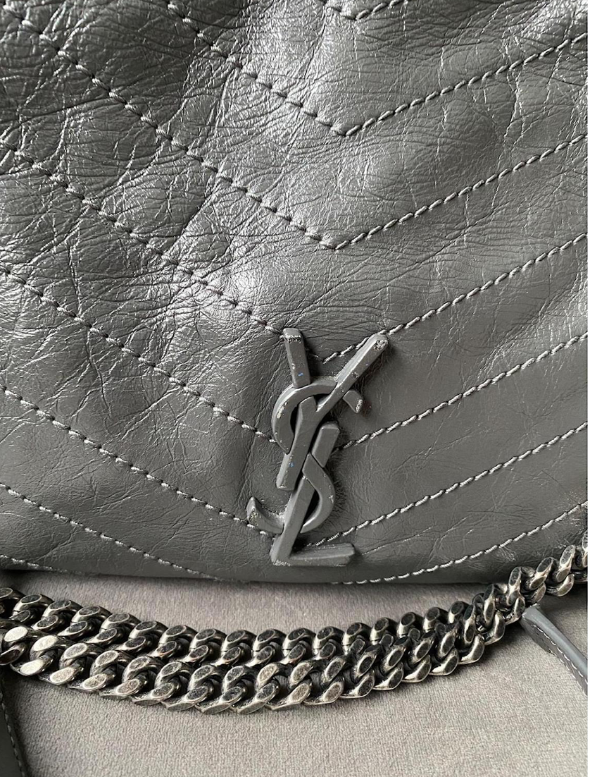 Saint Laurent Niki Shopping Tote — Grey