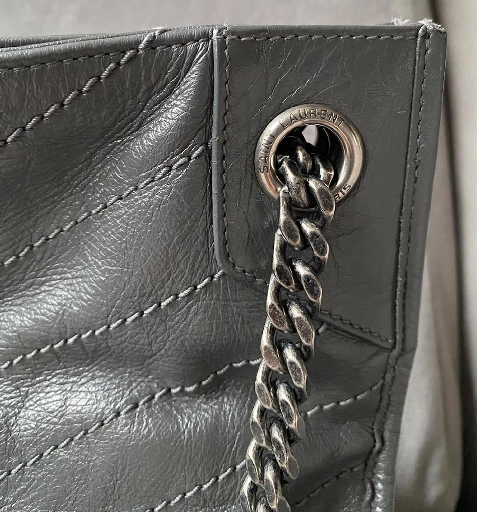 Saint Laurent Niki Shopping Tote — Grey