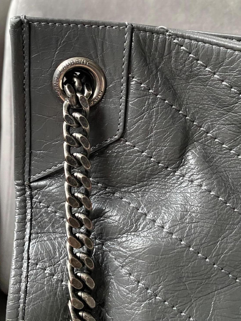 Saint Laurent Niki Shopping Tote — Grey