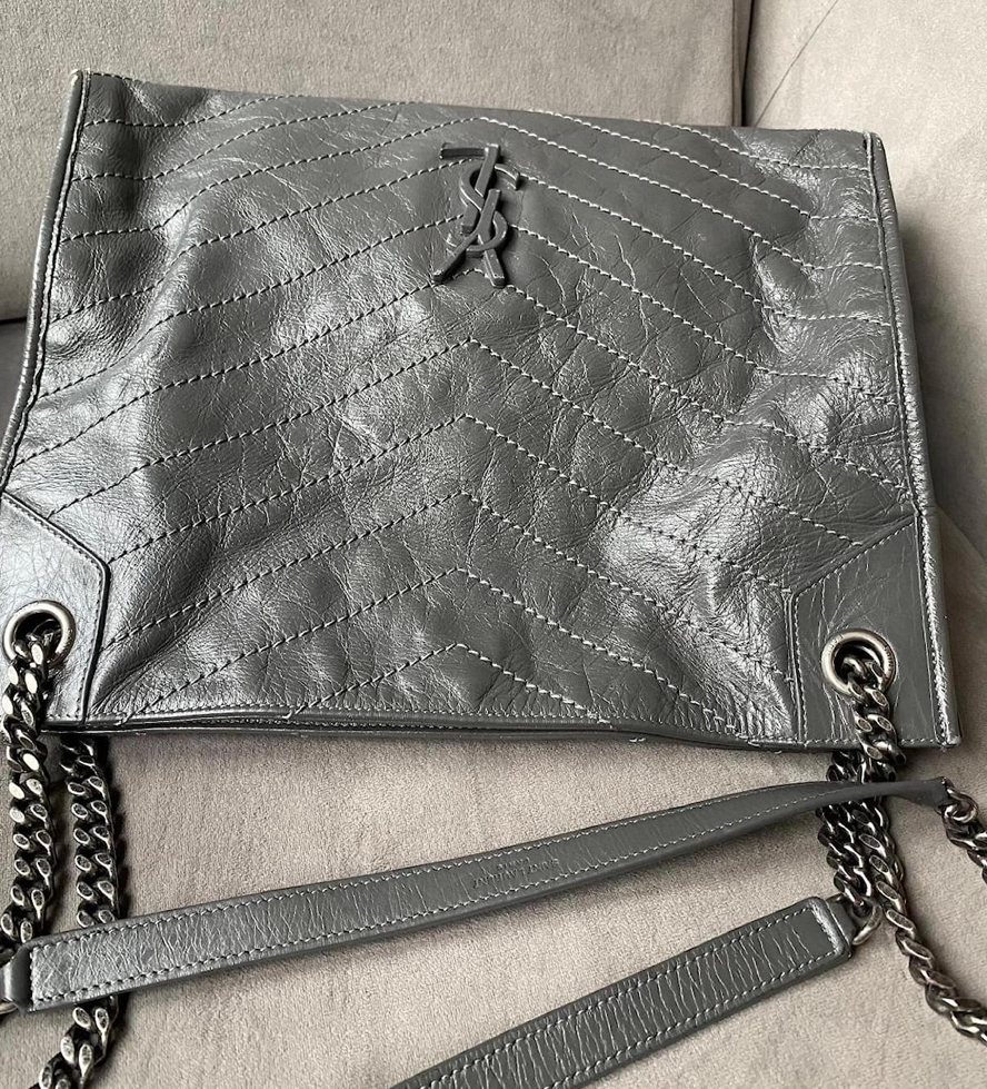Saint Laurent Niki Shopping Tote — Grey