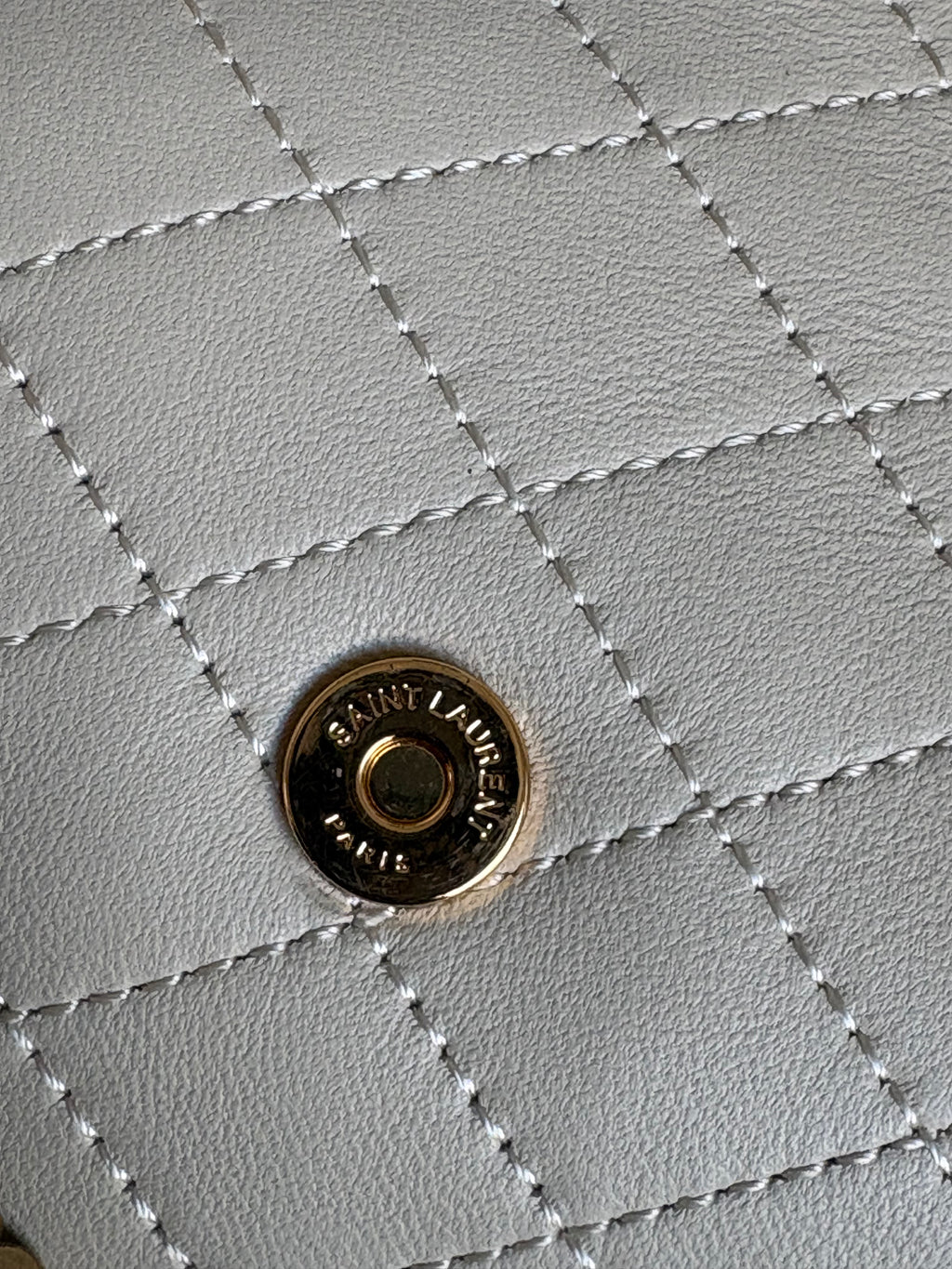 Saint Laurent Nolita Bag — White Quilted Leather