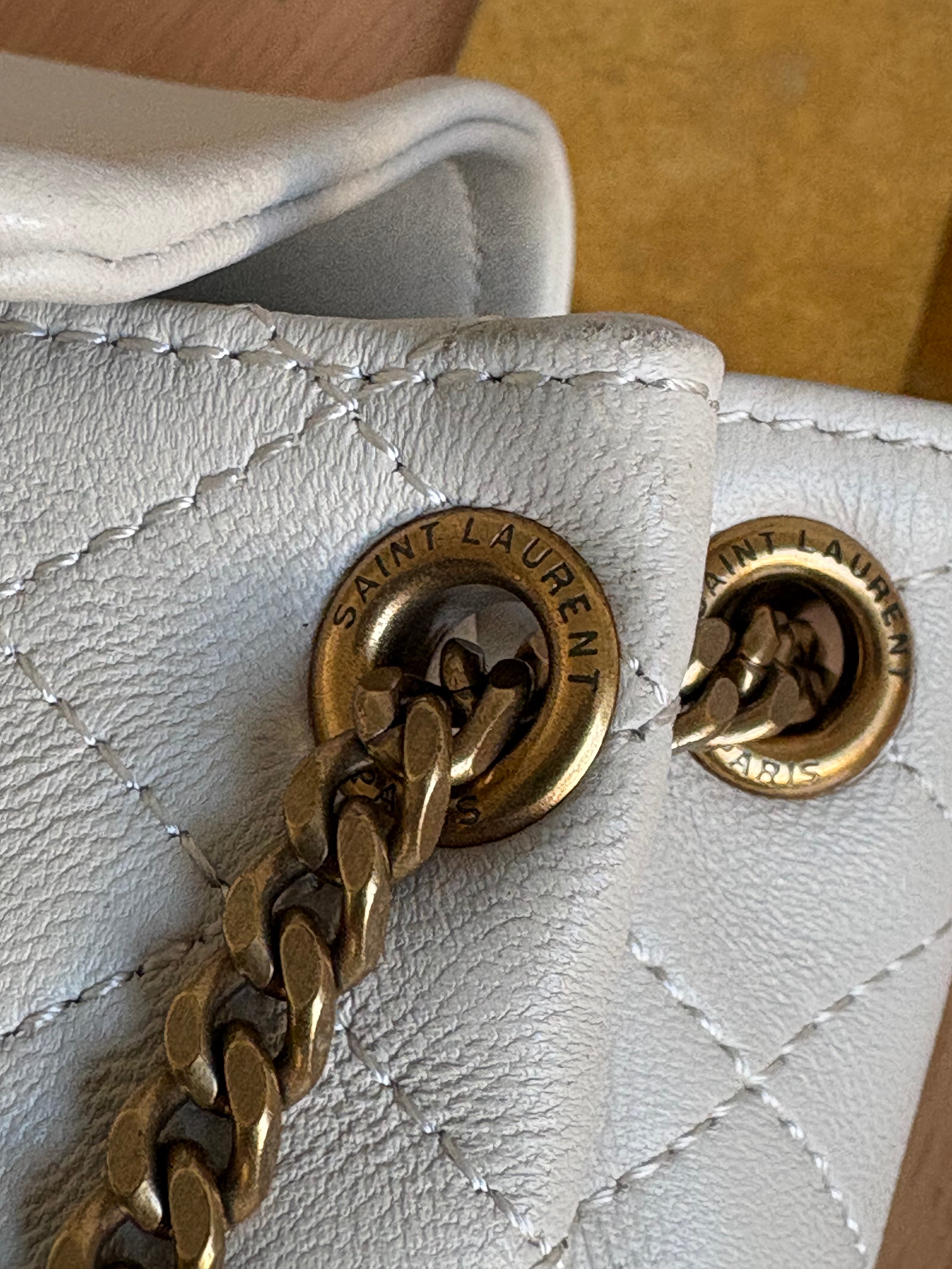 Saint Laurent Nolita Bag — White Quilted Leather