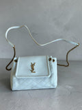 Saint Laurent Nolita Bag — White Quilted Leather