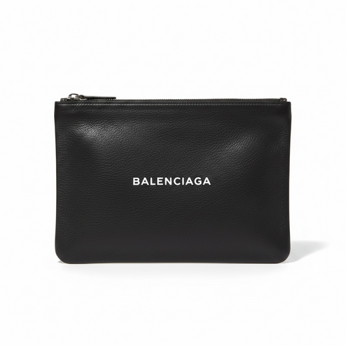 Balenciaga Everyday Clutch in Black Leather
