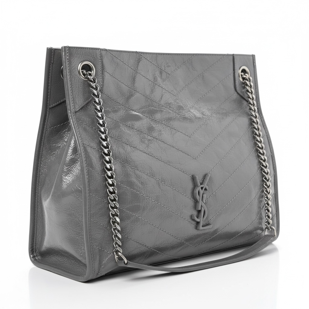 Saint Laurent Niki Shopping Tote — Grey