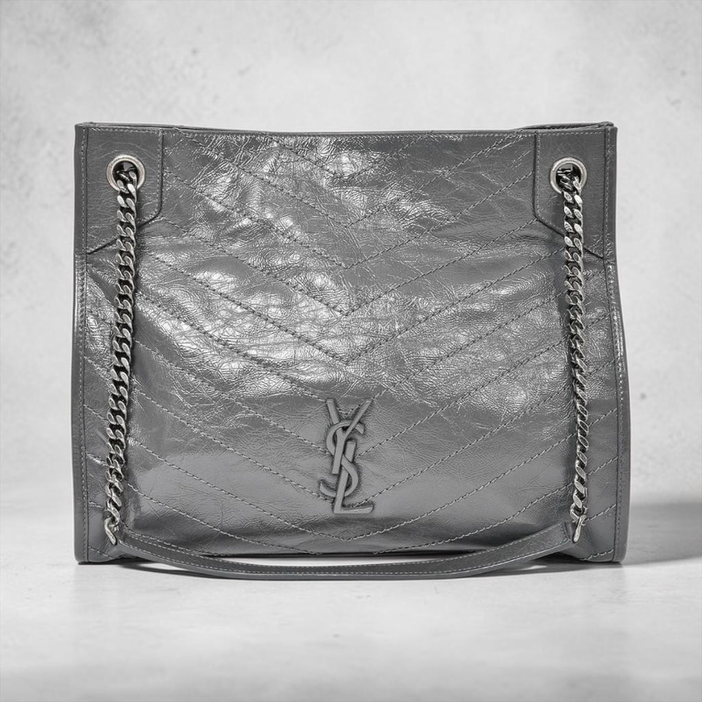 Saint Laurent Niki Shopping Tote — Grey