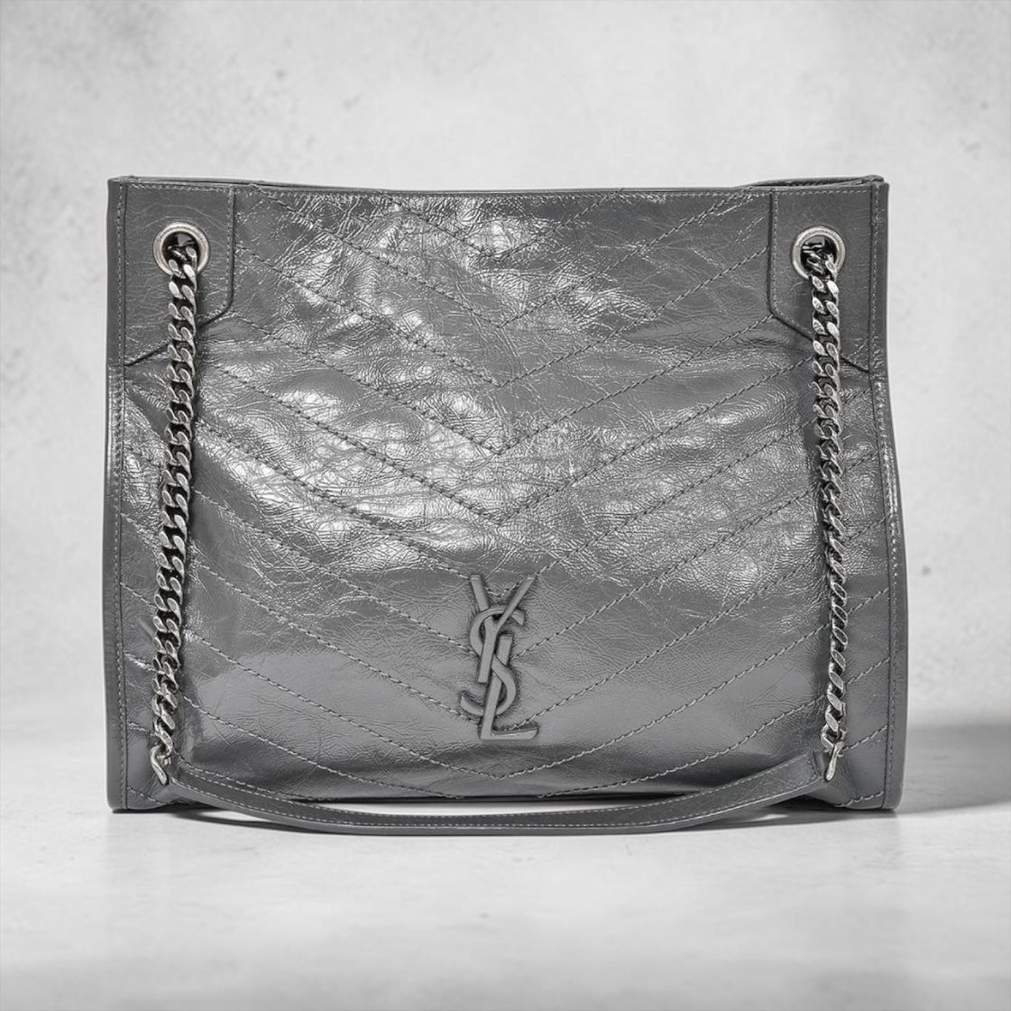 Saint Laurent Niki Shopping Tote — Grey