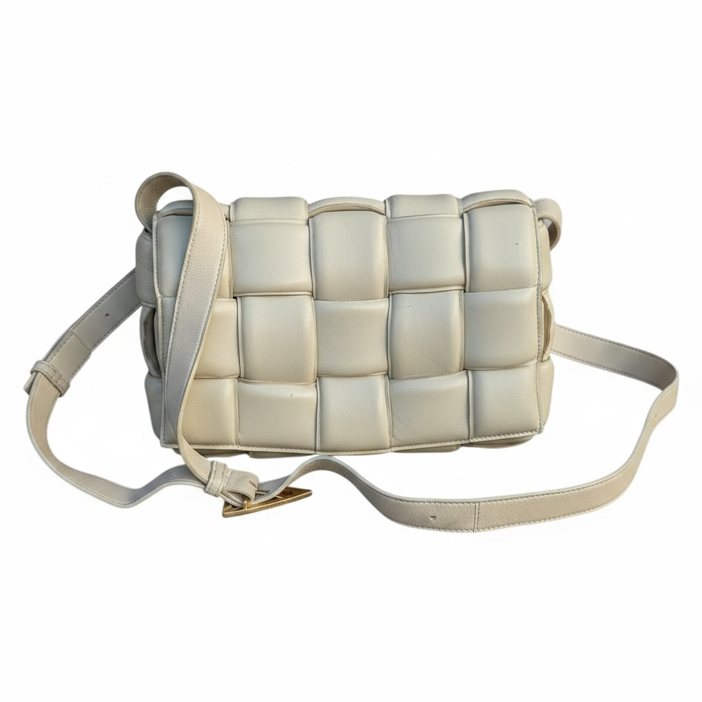 Bottega Veneta Padded Cassette Bag — Cream