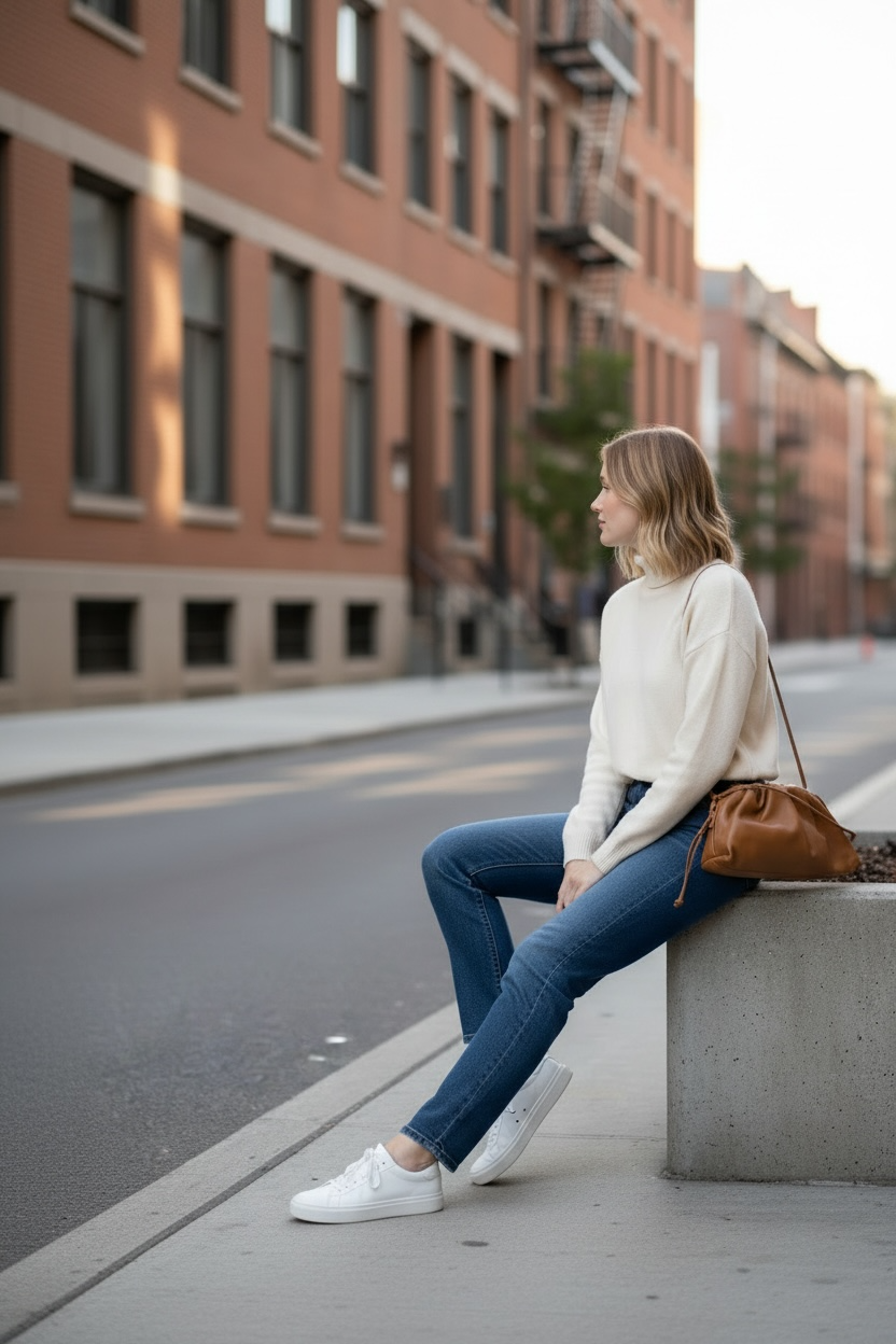 Bottega Veneta Vintage Leather Drawstring Clutch — Camel