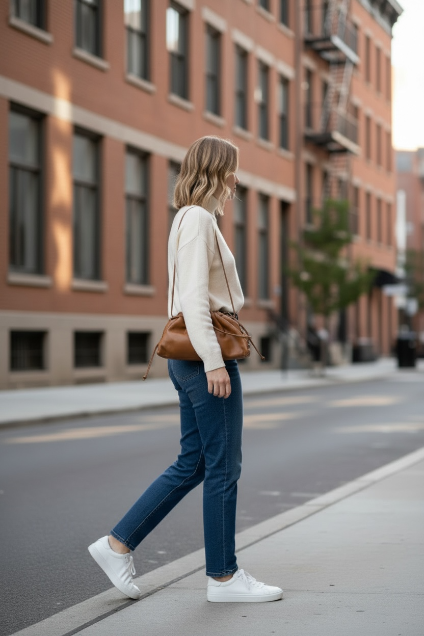 Bottega Veneta Vintage Leather Drawstring Clutch — Camel