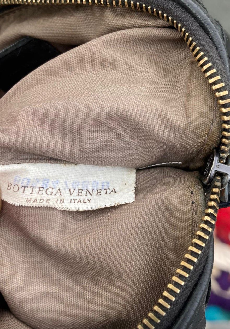 Bottega Veneta Intrecciato Leather Large Clutch — Black