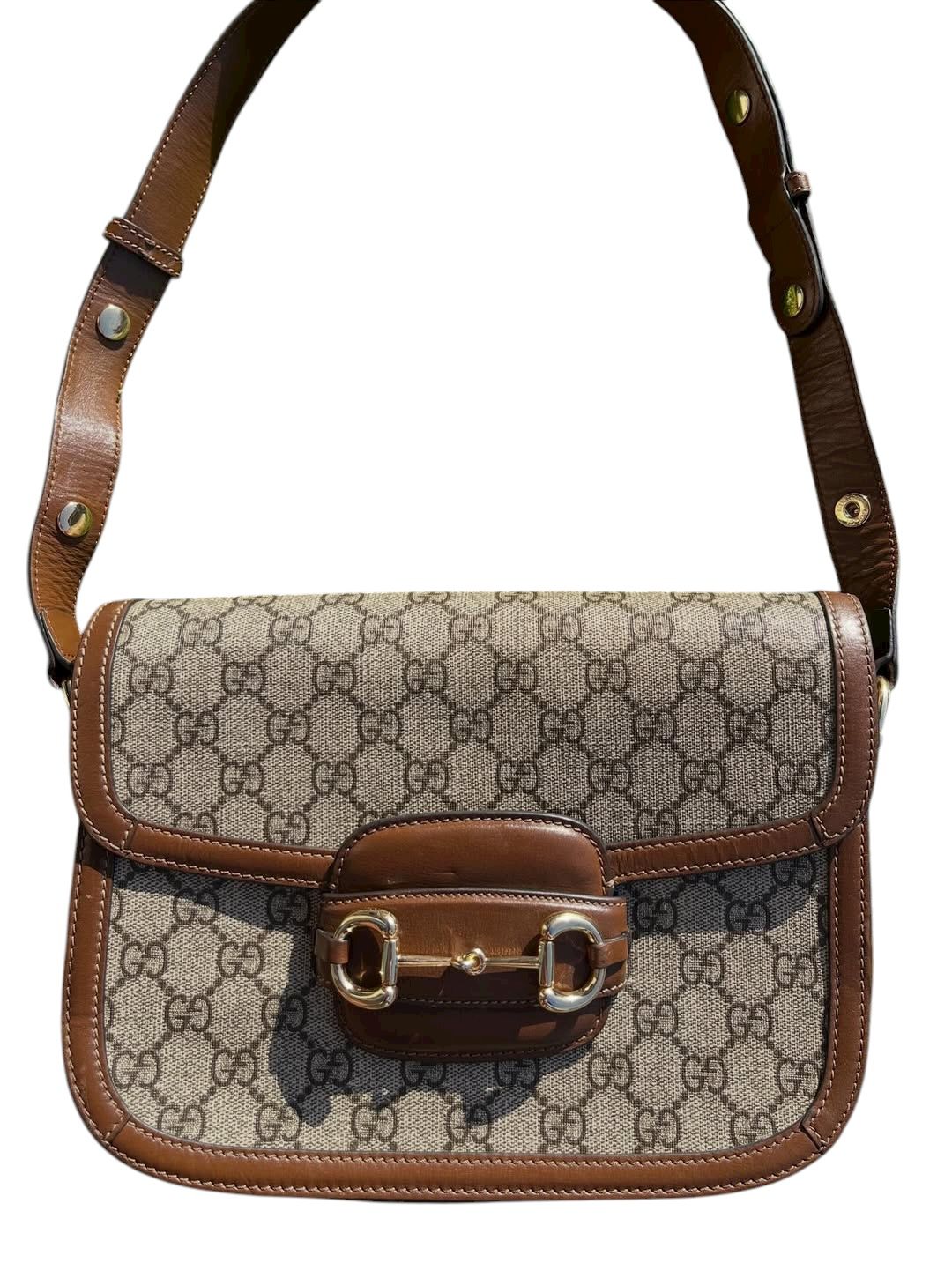Gucci Horsebit 1955 Mini Printed Coated-Canvas & Leather Shoulder Bag