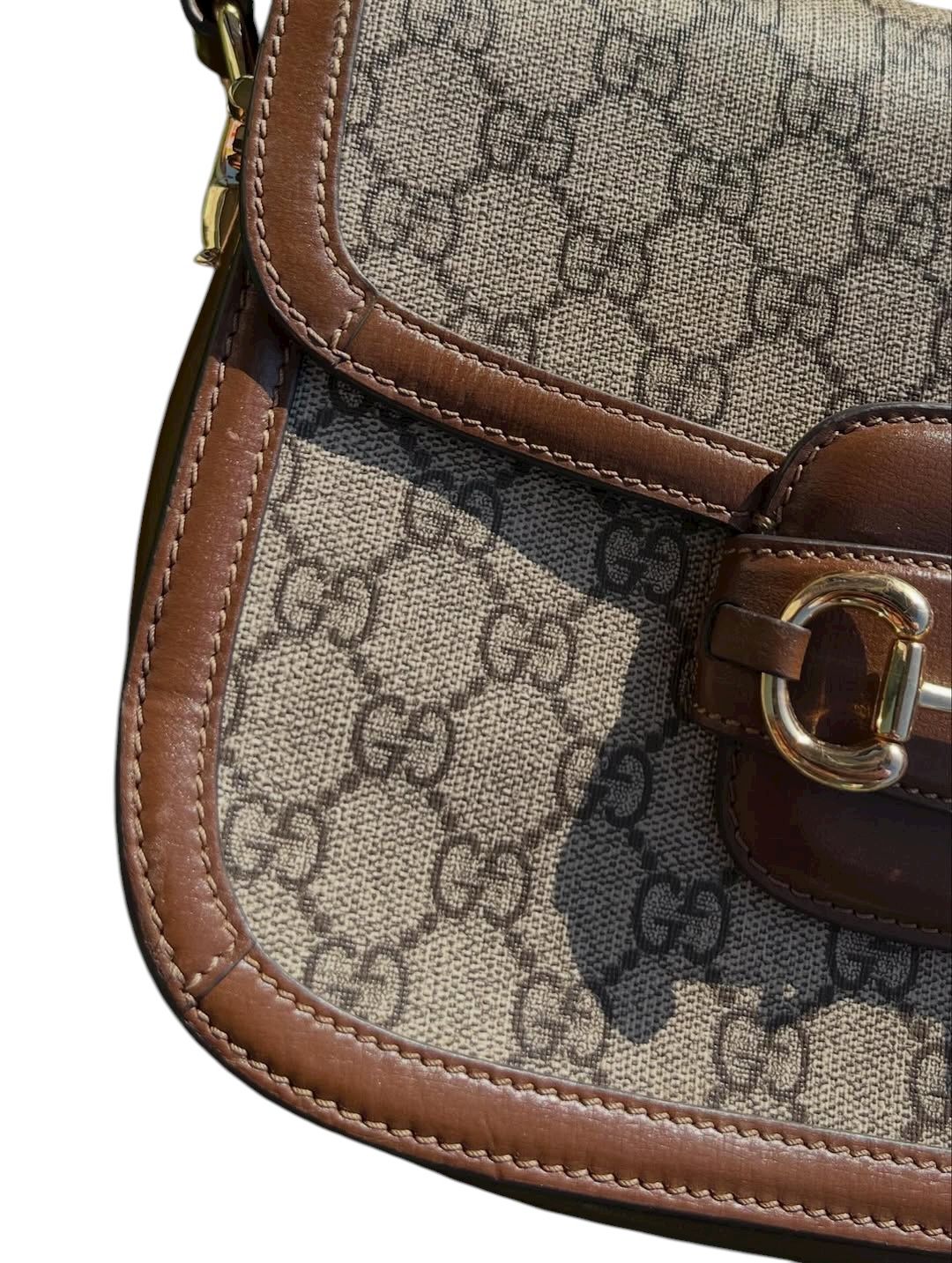Gucci Horsebit 1955 Mini Printed Coated-Canvas & Leather Shoulder Bag