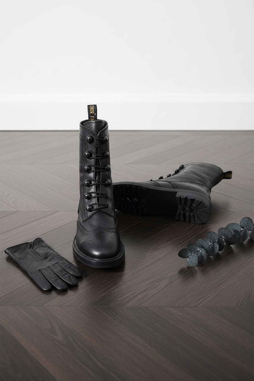 Christian Dior D-Trap Brogue Ankle Boots editorial product photo