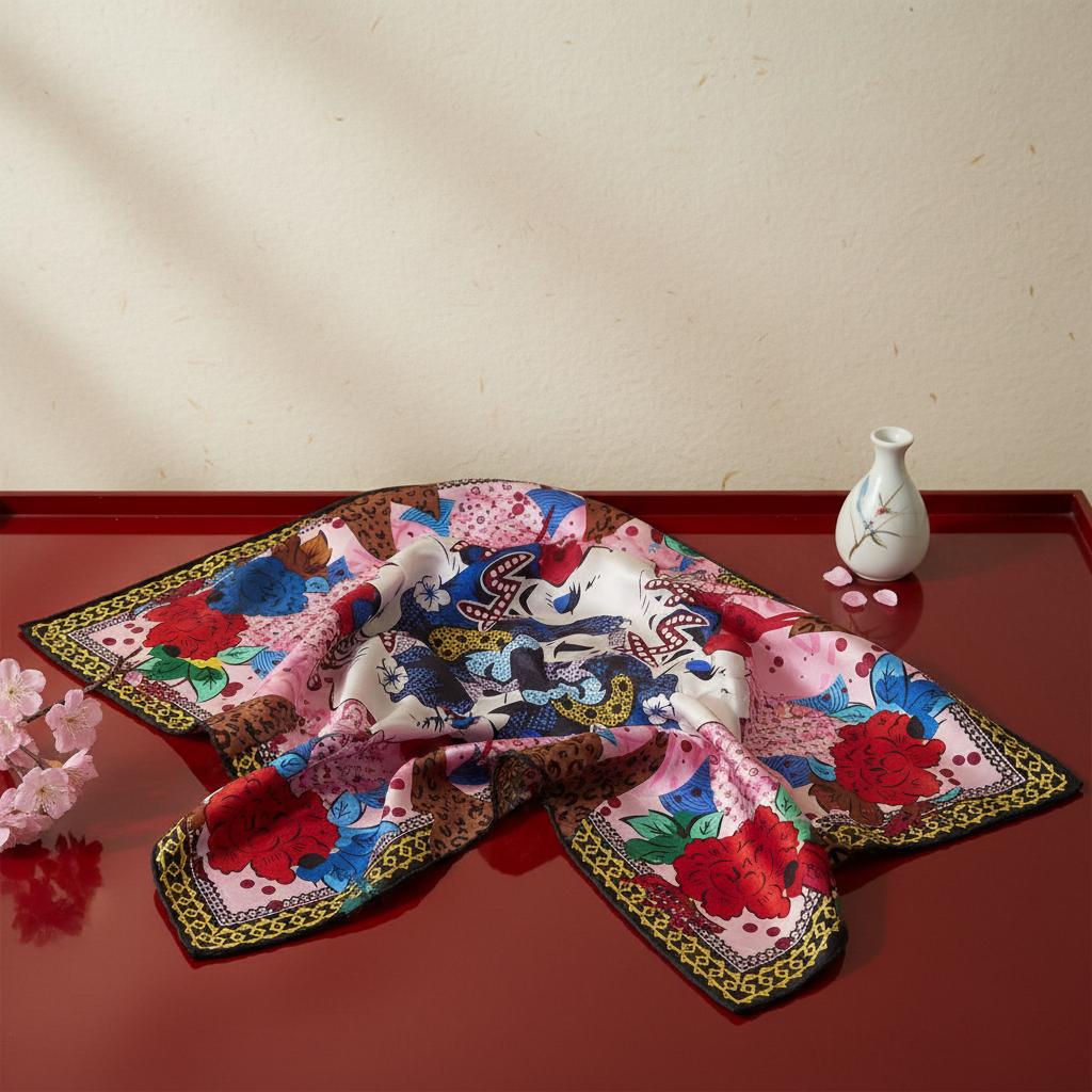 Louis Vuitton x Aiko 2013 Limited Edition Silk Scarf editorial product photo