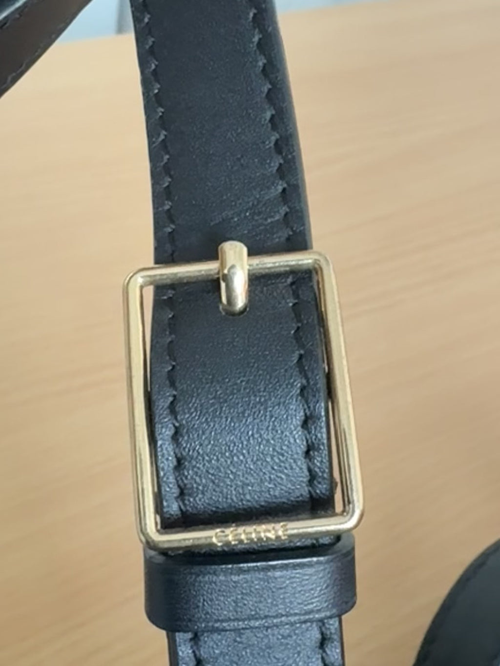 Céline Black Structured Leather Crossbody Bag