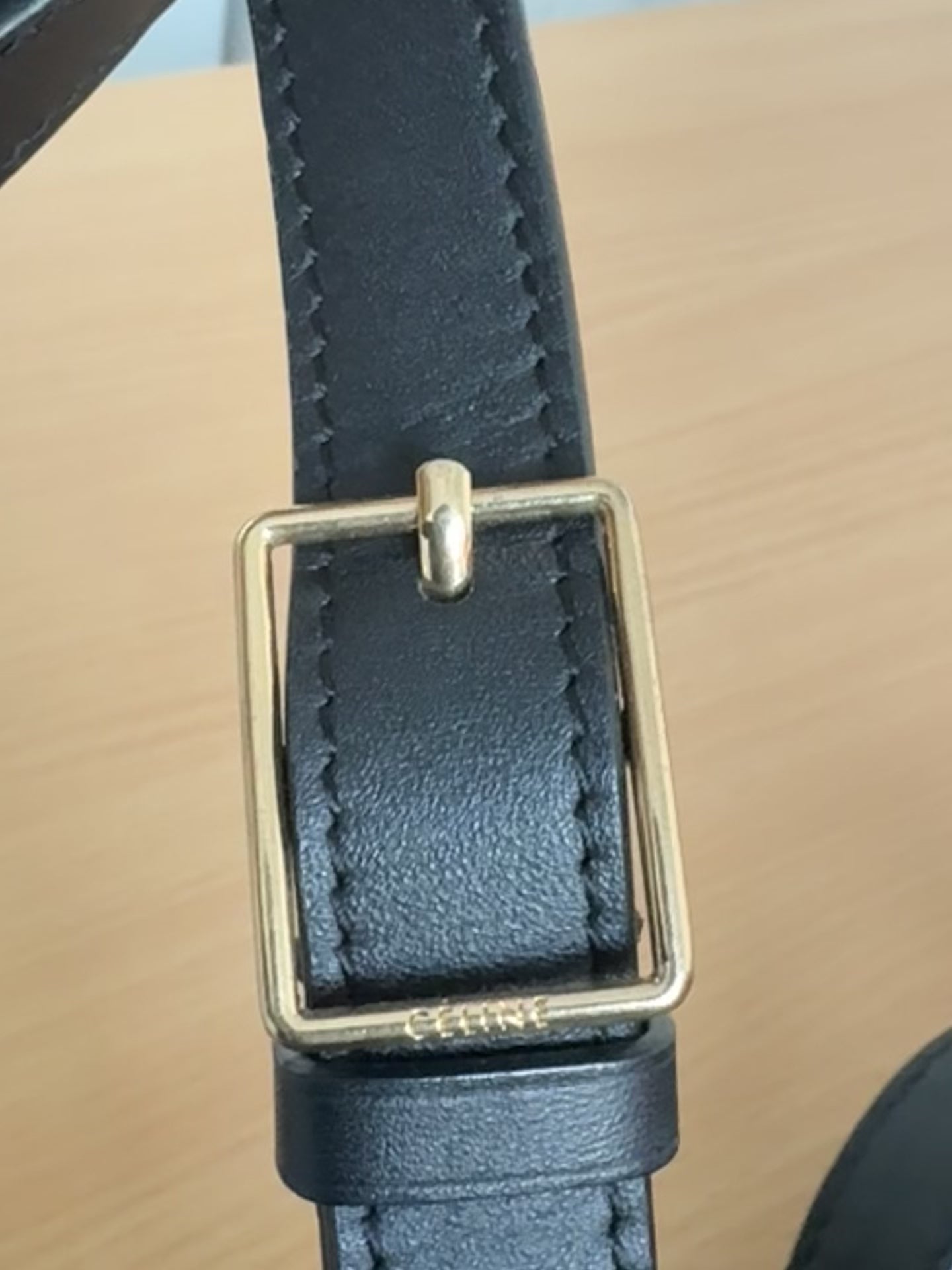 Céline Black Structured Leather Crossbody Bag