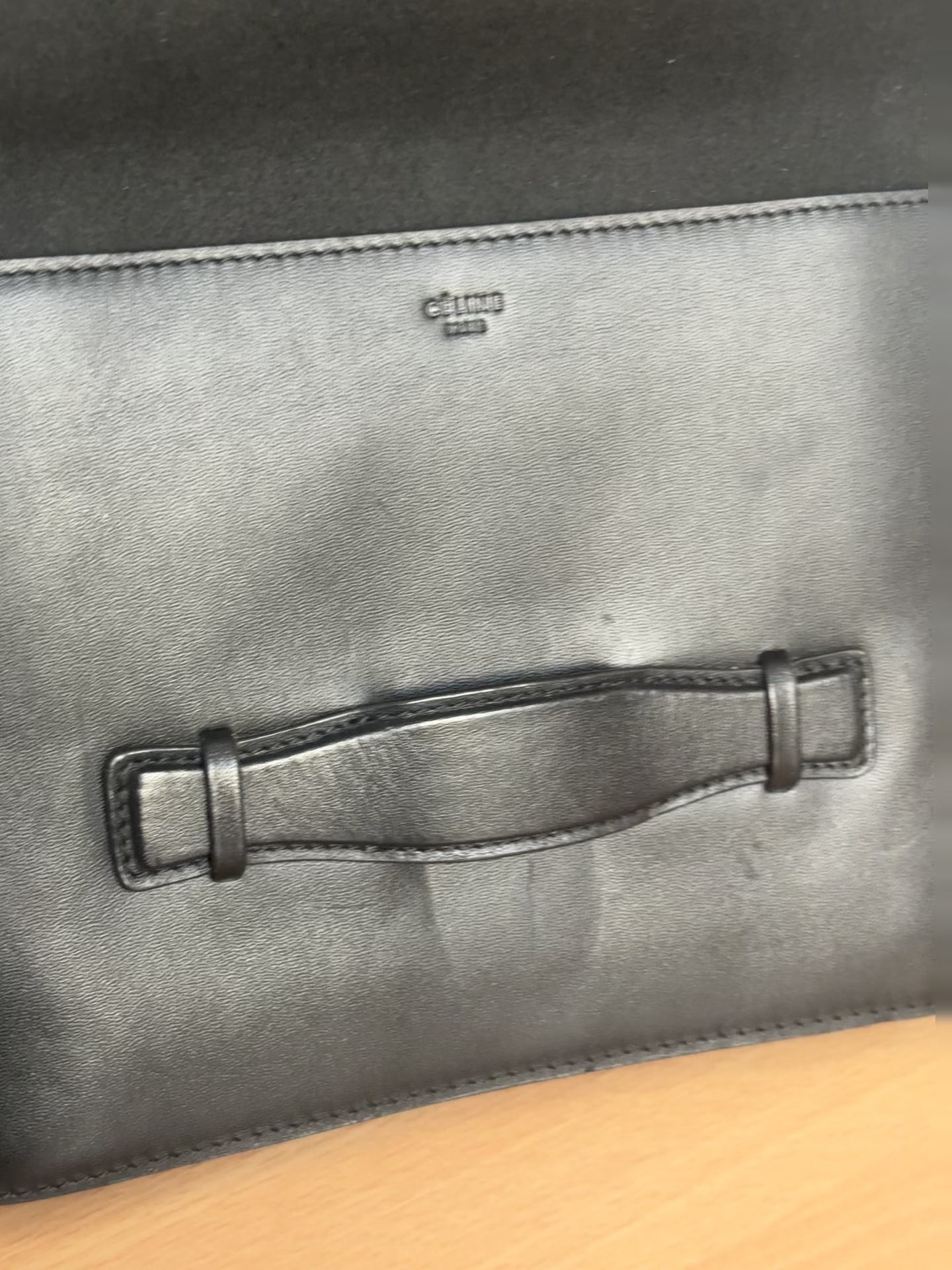 Céline Black Structured Leather Crossbody Bag